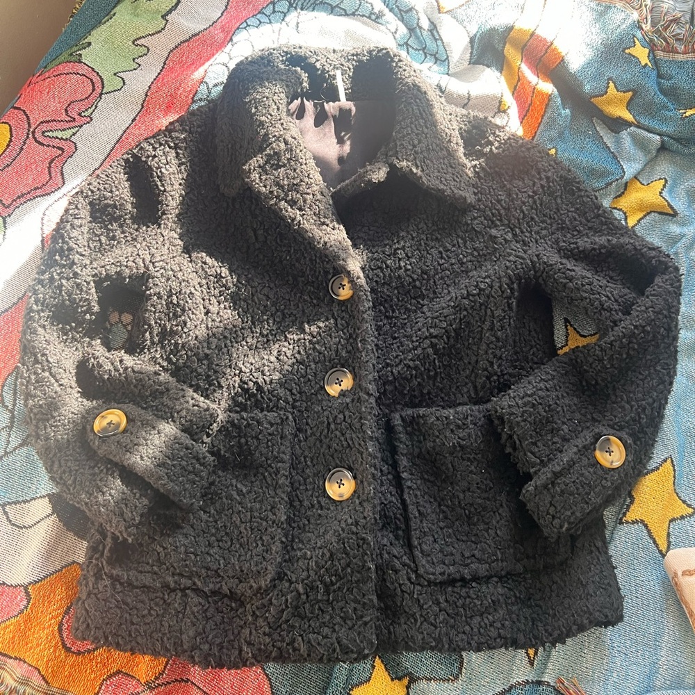 Free people fuzzy peacoat!